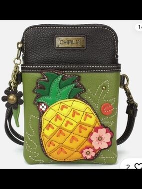Chala Pineapple Crossbody Phone Bag - Green & Yellow